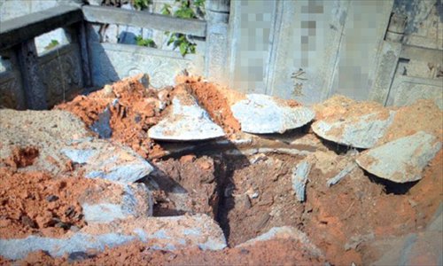 The ancestral grave of a family surnamed Xie outside Changsha, Hunan province in 2013. Photo: voc.com.cn