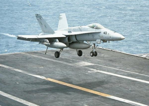 A U.S. navy F-18 fighter. (Photo/United Daily News)