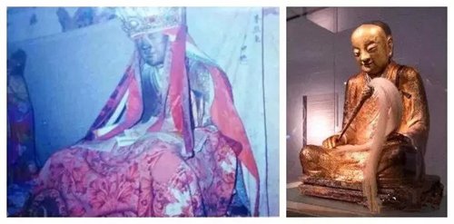 A picture of the stolen Buddha (left) and the picture of the Buddha on display at Hungarian Natural History Museum in Budapest (Photos/Courtesy of Lin Wenqing)