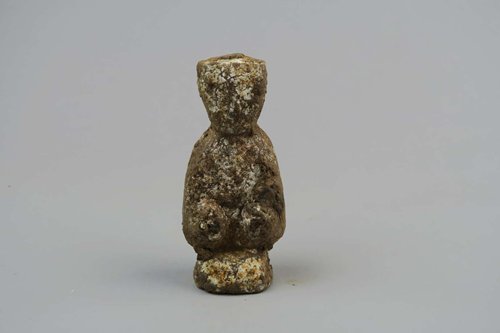 A Han Dynasty pottery figurine discovered at the Zhoukou excavation site in Henan Province (Photo/Courtesy of Liu Haiwang)