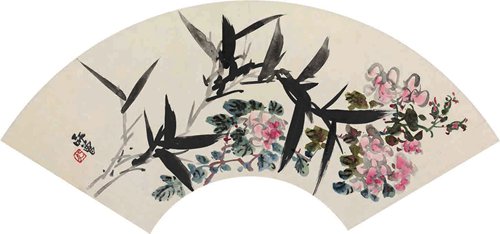 Flower Fan Cover by Chen Shizeng ��Photo/Courtesy of National Art Museum of China��