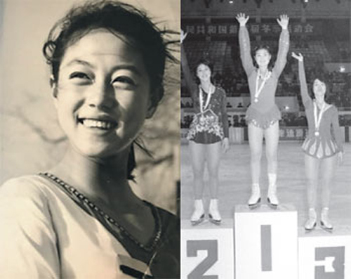 From left: The 1980 Olympian in her younger daysKorean captivating women. Bao stands atop the podium after winning gold at the 1983 National Games. (Photo/Xinhua)