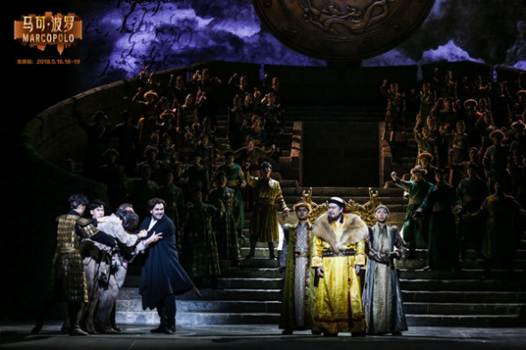 A stage photo of opera Marco Polo. (Photo provided to chinadaily.com.cn)
