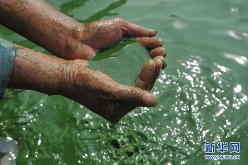 File photo of polluted river. (Photo/Xinhua)